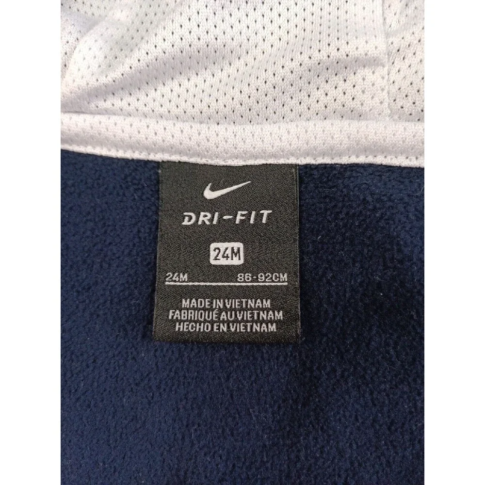 Nike Dri-Fit Boys 24M Blue Red Full Zip Hooded Jacket